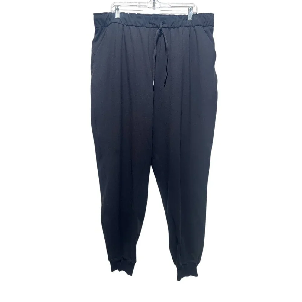 Lululemon Keep Moving Joggers Womens Size 18 Black Drawstring Waist Gorpcore - Picture 1 of 14